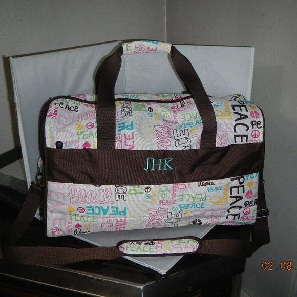 PB TEEN Pottery Barn "PEACE Duffel Bag - Picture 2 of 8